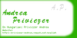 andrea priviczer business card